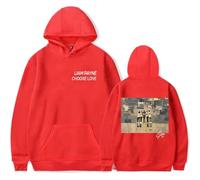 MZALQPGF Liam Payne Choose Love Merch Memorial - Sudadera con capucha y bolsillo con cordón ajustable para hombre y mujer, Rojo-r244398, XL