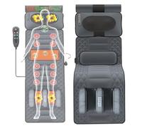MZBDYYF Alfombrilla de masaje térmica de cuerpo completo, 20 nodos Shiatsu y vibración con almacenamiento plegable, silla de masaje eléctrica multifuncional, oficina en casa y coche, para atletas