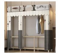 MZBDYYF Armario grande portátil de tela, organizador de almacenamiento de ropa con 5 compartimentos para colgar ropa, armario moderno con marco de metal para dormitorio