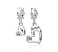 MZC Jewelry Madre e hijo corazón colgante encanto para pandora pulseras amor grano para mamá Brthday