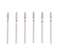 MZCMSL 6 brocas de cutícula de barril cónico, brocas de diamante Pro para preparación de uñas, broca de vástago 3/32 (fina y mediana)