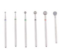 MZCMSL 6 brocas de uñas con forma de bola para limpiar cutículas, vástago 3/32 Pro Diamond Stone Nail Bit para manicura de salón de uñas