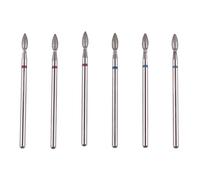 MZCMSL Juego de 6 brocas de cutícula de llama con funda, vástago 3/32 Pro Diamond para manicura de salón de uñas (fino + mediano)