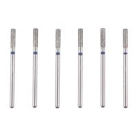 MZCMSL Juego de brocas para cutículas de barril con funda, 6 brocas de uñas profesionales de diamante para manicura de salón de uñas, broca de archivo de vástago 3/32 (mediano)