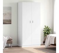mzdioop Armario blanco de madera, 90 x 52 x 200 cm, con 2 puertas, armario grande para ropa, chaqueta, camisa, pantalones, almacenamiento, dormitorio, armario con barra colgante y compartimento