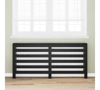 mzdioop Cubierta para radiador, aspecto de roble negro, 175 x 20 x 82 cm, con estante, listones verticales de madera, resistente al agua, para salón, sótano, garaje, protección, optimización térmica