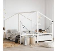 mzdioop Cuna blanca 2 x 90 x 200 cm madera maciza de pino con espacio de almacenamiento, altura regulable, convertible, con rejilla, ideal para niños a partir de 4 años, estructura de cama duradera