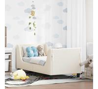 mzdioop Estructura de cama infantil con cabecero de madera de oveja, 70 x 140 cm, marco de madera resistente, somier incluido, práctico espacio de almacenamiento, diseño bajo para dormitorio moderno