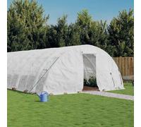 mzdioop Invernadero con marco de acero blanco, 120 m², 24 x 5 x 2,3 m, para cultivo, invernada y protección contra las inclemencias del tiempo, incluye ventilación, ventana, puerta y material de