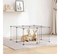 mzdioop Jaula para animales pequeños con puerta negra 35 x 35 cm de acero con recubrimiento en polvo para conejos, cobayas, hámster, ratón, rata, chinchilla, degu, tratamiento flexible DIY