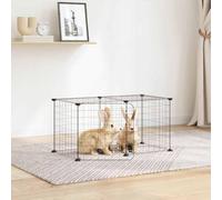 mzdioop Jaula para mascotas con puerta negra de 35 x 35 cm de acero, recinto versátil para conejos, cobayas, hámster, ratón, rata, chinchilla, degu, con marco de acero resistente