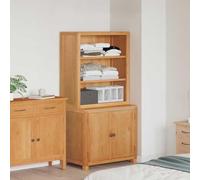 mzdioop Juego de muebles de almacenamiento de madera maciza de roble 80 x 50 x 160 cm con 2 puertas, armario espacioso para salón, dormitorio, pasillo, armario multiusos estable con protección