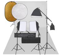 mzdioop Kit de estudio fotográfico con softboxes, fondo, reflector, luz LED fija, trípode, bolsa de transporte para fotografía de productos, retratos, vídeo, creación de contenidos y fotografía de