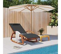 mzdioop Mecedora de textileno gris con madera de álamo maciza, ergonómica, ajustable, para balcón, terraza, jardín, exterior, tumbona de relax con acolchado y respaldo resistente a la intemperie