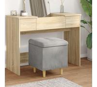 mzdioop otomana de almacenamiento con cojín gris claro 40 x 40 x 45 cm terciopelo versátil taburete con espacio de almacenamiento, patas estables y superficie acolchada, ideal para salón, cocina