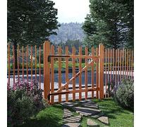 mzdioop Puerta de jardín de madera de avellana impregnada, 100 x 100 cm, con bisagras de metal y gancho de cabina, para jardín, terraza, patio, entrada y delimitación