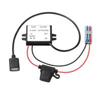 MZHOU Convertidor CC 12V/24V/36V/48V 5V 3A MAX 15W USB A convertidor de tensión DC 10-60V a USB-A Female Buck Module Fuente de alimentación, Adaptador Step-Down con Fusible, Resistente al