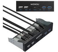 MZHOU Tarjeta de Expansión de Panel Frontal USB 3.2 GEN1, 10 Gbit/s Type-C + 4 Puertos USB (5Gbps 480Mbps) Panel de Unidad óptica HD-Audio para la Ranura de CD-ROM de 5,25 Pulgadas