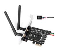 MZHOU Tarjeta PCI-E M.2/NGFF, Adaptador de WiFi de Escritorio M.2 NGFF a PCI-E 1X, Convertidor de Tarjeta de Red para 8260, 7265, 1535, 7260 con Soporte para Antena de Doble Banda 2.4/5G Nic