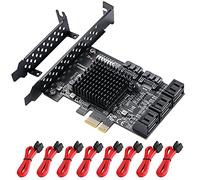 MZHOU Tarjeta PCIe SATA de 8 Puertos, Tarjeta de Expansión con Controlador SATA 3.0 6Gbps - Booteable como Disco Duro del Sistema | Card Expansión de Disco Duro PCI Express 1x