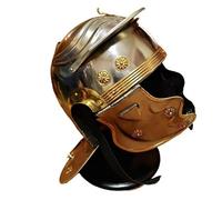 MZICXV Casco romano galo H for legionarios con adornos de acero y latón, armadura portátil
