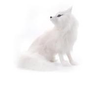 MZICXV Figura Realista de Zorro ártico de 6,3", Estatua de Animal de Piel sintética, decoración del hogar, Regalo for los Amantes de los Animales