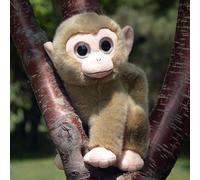 MZICXV Peluche de Mono Realista con Ojos Grandes, Suave y Adorable Juguete, (Brass,20cm)