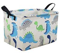 MZIMIK Cesta de almacenamiento cuadrada plegable para organizar el hogar, dormitorio, cocina, mascota, oficina, armario, estante, cestas de regalo, REC-dinosaurio