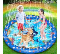MZJAUVF 170cm Splash Pad, Almohadilla para Aspersor para Niños y Perros, Almohadilla Aspersor de Juego Agua, Juegos de Agua para Niños Exterior para Actividades Aire Libre Fiesta Playa Jardín