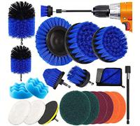 MZJAUVF 20Piezas Cepillo Taladro, Cepillo de Limpieza Electrico, Cepillo Taladro Limpieza Kit, Multifuncional Cepillos Taladro Suave para, Baño, Alfombras, Suelos, Azulejos, Cocina, Llantas, Coche