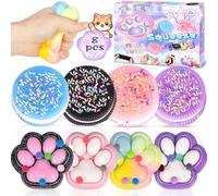 MZJAUVF 4Piezas Juguete para Apretar Pata de Gato, 4Piezas Squishy Oreo, Taba Squishy Kit, Squeeze Toys, Kawaii Squishys Juguetes, Juguetes Antiestrés para Niños y Adultos,Navidad,Cumpleaños-Peluche