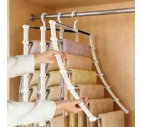 MZJAUVF Pack de 3Perchas para Pantalones, Perchas Pantalones Ahorra Espacio 6 Pisos, Pantalonero Extraible, Acero Inoxidable para Pantalones, Percha Pantalones para Colgar, Vaqueros, Toallas, Bufandas