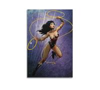 MZKSUERS Póster de personaje de Wonder Woman, pintura decorativa, lienzo, póster de pared e impresión artística moderna para decoración de dormitorio familiar, 60 x 90 cm