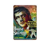 MZKSUERS Póster retro de la película House of Secrets para decoración de pared, póster de metal moderno, decoración de bar, 30 x 20 cm