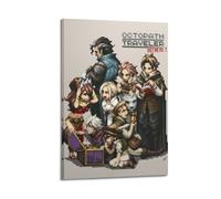 MZMCXNFW Póster decorativo de 4 lienzos de Game Octopath Traveler para pared e impresión artística moderna para decoración de dormitorio familiar, 50 x 75 cm