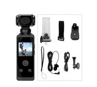 MZMZM Cámara de acción de Bolsillo 4K Ultra HD, giratoria 270°, for Vlogs, Deportes, WiFi, Estuche Impermeable, for Casco, Viajes, Bicicleta, Conductor.(Only Camera,Camera with Tripod)