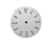 MZMZM Esfera del Reloj Esfera Luminosa Verde Tachonada con números Romanos Sin Ventana de Fecha(White set-NH35-126-1)