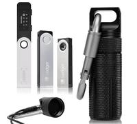MZONGZI Funda de transporte de aleación de aluminio compatible con Ledger Nano X/S Plus, resistente al agua y a prueba de golpes, almacenamiento de dispositivo USB para memoria USB, funda segura para