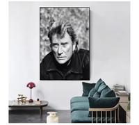 MZOwallpaper Poster De Johnny Hallyday Retrato De Estrella De Rock Cuadro Fotográfico En Lienzo Para La Decoración Del Hogar En La Sala De Estar 50X70 Cm Sin Marco