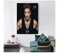MZOwallpaper Poster De Johnny Hallyday Retrato De Estrella De Rock Cuadro Fotográfico En Lienzo Para La Decoración Del Hogar En La Sala De Estar 50X70 Cm Sin Marco