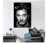 MZOwallpaper Poster De Johnny Hallyday Retrato De Estrella De Rock Cuadro Fotográfico En Lienzo Para La Decoración Del Hogar En La Sala De Estar 50X70 Cm Sin Marco