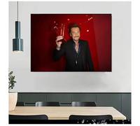 MZOwallpaper Poster De Johnny Hallyday Retrato De Estrella De Rock Cuadro Fotográfico En Lienzo Para La Decoración Del Hogar En La Sala De Estar 50X70 Cm Sin Marco