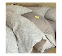 MZP Impresión Algodón Percal 4pz Ropa de Cama，Funda Nórdica Sábana Bajera Fundas Almohada Fresco en Verano Cálido en Invierno Resistente(Gray,Queen)