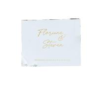 MZPOZB Alternativa al Libro de visitas, Libro de Bodas, Libro de visitas Personalizado, Personalizado, álbum de Fotos de Recortes, decoración rústica(Color-04,Gold Text)