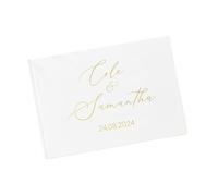 MZPOZB Alternativa al Libro de visitas, Libro de Bodas, Libro de visitas Personalizado, Personalizado, álbum de Fotos de Recortes, decoración rústica(Color-01,Rose Gold Text)