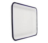 MZPOZB Baking Tray Enamel Pan Enamelware Trays Rectangular Serving Dish Stainless Steel White