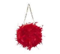 MZPOZB Bolso De Noche De Plumas Bolso de mano con plumas, mini, elegante y lujoso, for fiesta, flores(Red)