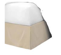 MZPOZB Faldón De Cama Falda de Cama Plisada a Medida con Tela Duradera - 35 cm (14 Pulgadas) de Alto (sin sábana) Funda Canape(Beige,King 200x200x35 cm)