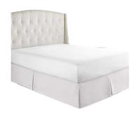 MZPOZB Faldón De Cama Falda de Cama Plisada a Medida con Tela Duradera - 35 cm (14 Pulgadas) de Alto (sin sábana) Funda Canape(White,CK 200x220x35 cm)