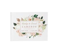 MZPOZB Libro de firmas Boda Blanco, Personalizado, Elegante, con Mensaje Sr. y Sra., álbumes Fotos Recuerdo Pareja Tapa Dura(Color 02)